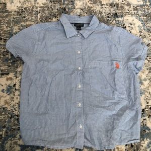 Girls polo tie knot shirt